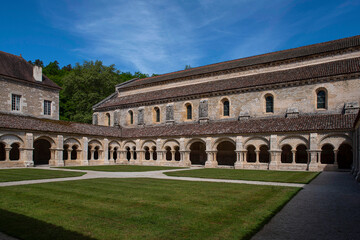 Architecture of the Cistercian Abbey of Fontenay in Burgundy, France