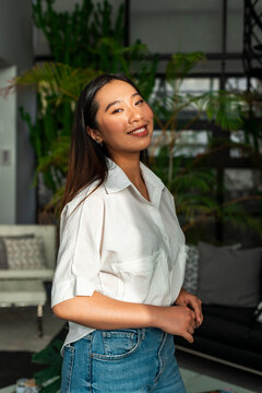 Asian woman at home 