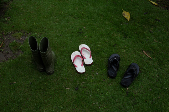 Soaking boots and slippers in Monsoon