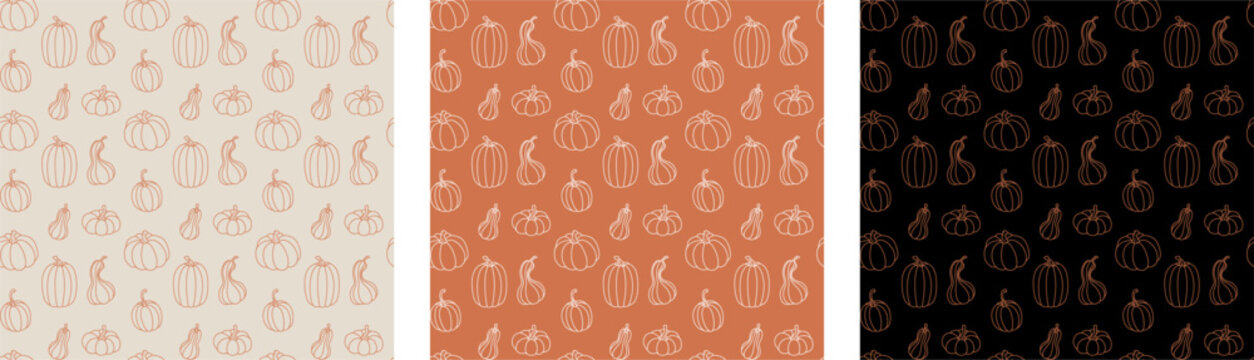 Pumpkins vector, pumpkins pattern for print and cut. perfect match to unite and make bigger