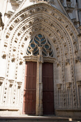 Obraz premium Main entrance of Nantes cathedral. Gothic style.