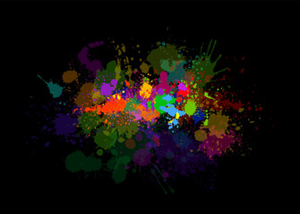 Rainbow abstract watercolor background. Multicolored blots. Vector illustration