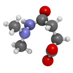 Obraz premium Daminozide (Alar) plant growth regulator molecule. Has been banned because of carcinogenicity concerns, 3D rendering.