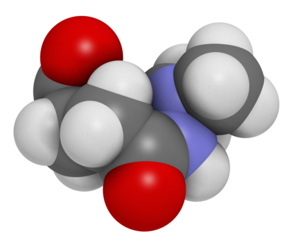 Daminozide (Alar) plant growth regulator molecule. Has been banned because of carcinogenicity concerns, 3D rendering.