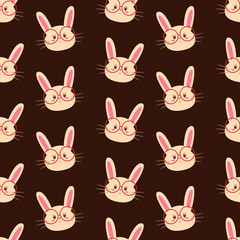 Cartoon rabbit head with glasses