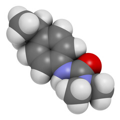 Isoproturon herbicide molecule, 3D rendering.