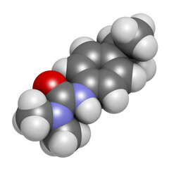 Isoproturon herbicide molecule, 3D rendering.