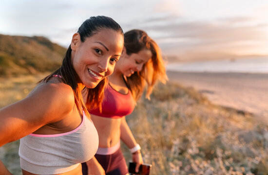 Two Sporty Women After Training