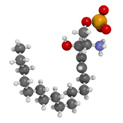 Sphingosine-1-phosphate (S1P) signaling molecule, 3D rendering.