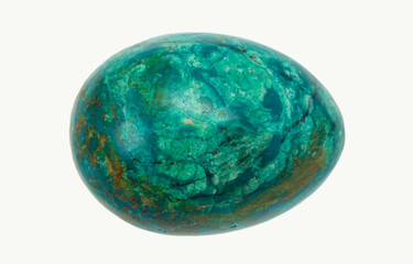 Greenish blue Chrysocolla egg stone macro