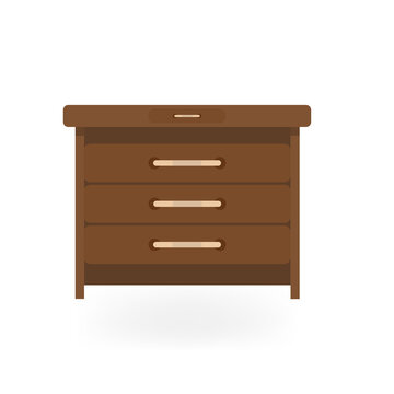 recommend clip art: Wooden bedside table on a white background. Vector illustration