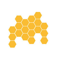 Honeycombs with honey on a white background. Vector illustration
