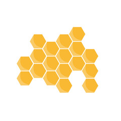 Honeycombs with glowing honey on a white background. Vector illustration