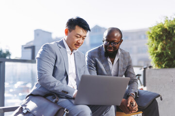 Workers collaborating together in project