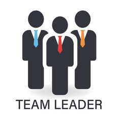 Icon team leader, business strategy. Vector illustration