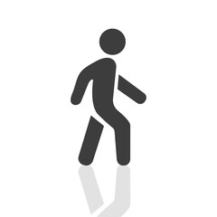 Man icon on white background with shadow. Vector illustration