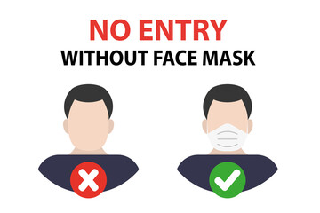 Entry without a mask is prohibited. Vector illustration