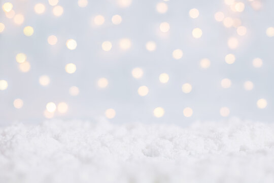 Winter snow background. Christmas and New Year greeting card with a copy space. Image for montage your products.