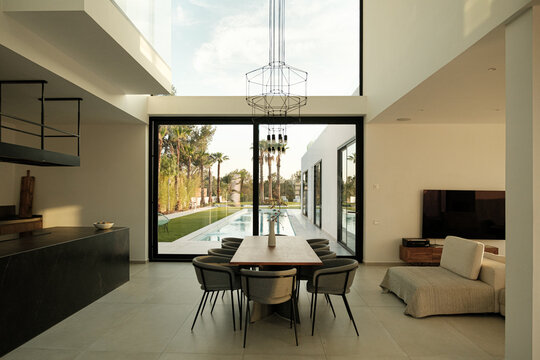 Contemporary interior of luxury villa