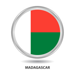 Madagascar round flag design is used as badge, button, icon, wall painting