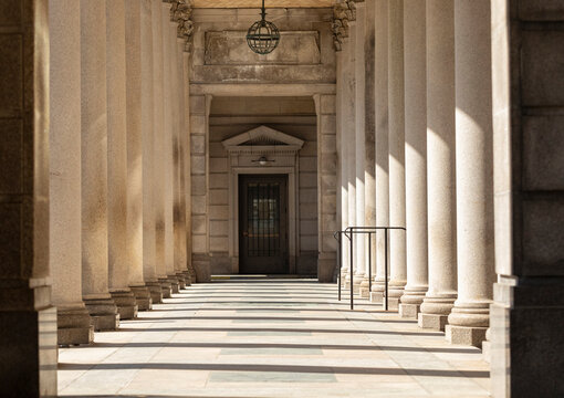 College Campus Architecture with column 