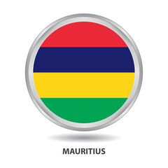Fototapeta premium Mauritius round flag design is used as badge, button, icon, wall painting