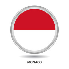 Fototapeta premium Monaco round flag design is used as badge, button, icon, wall painting