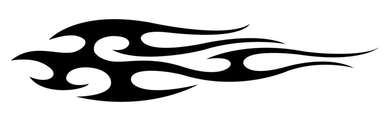 Vector fire flame silhouette tattoo airbrush stencil and vinyl cut graphic © Artoholics