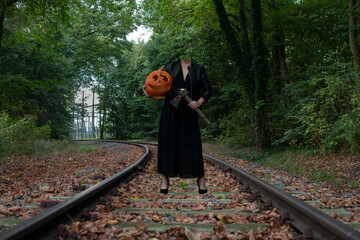 Jemand kopflos an Halloween