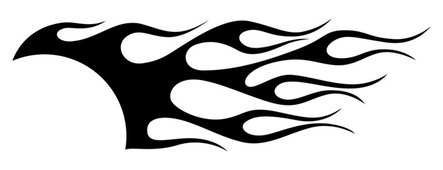 Vector fire flame silhouette tattoo airbrush stencil and vinyl cut graphic © Artoholics