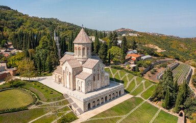 Aerial view of Bodbe Convent in Sighnaghi