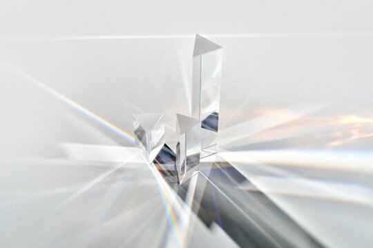 Triangular prisms with shadow and light.