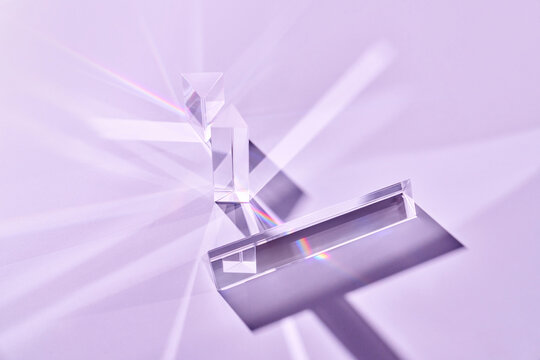 Glass prisms and scattering light.
