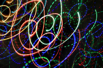 Abstract bright motion background with blurred lights