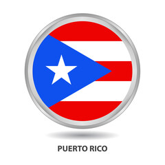 Puerto rico round flag design is used as badge, button, icon, wall painting