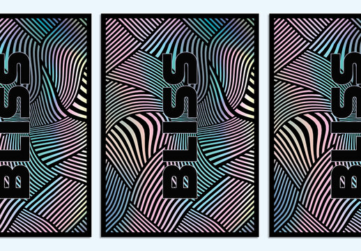 Abstract Wavy Lines Striped Cover Layout