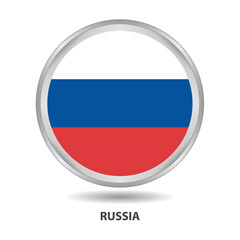 Russia round flag design is used as badge, button, icon, wall painting