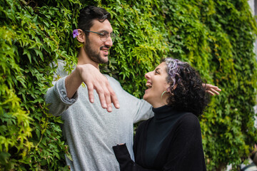 Couple playing and laughing together