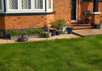 Plant pots outside a house