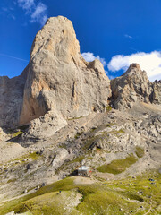 'Naranjo de Bulnes' peak also know as Picu Urriellu, Picos de Europa National Park and Biosphere Reserve, Cabrales, Asturias, Spain