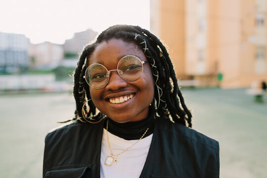 Portrait Of An African American Young Girl Smiling