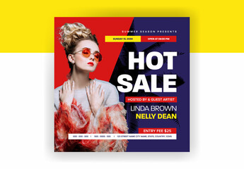 Hot Sale Summer Event Post Design - obrazy, fototapety, plakaty