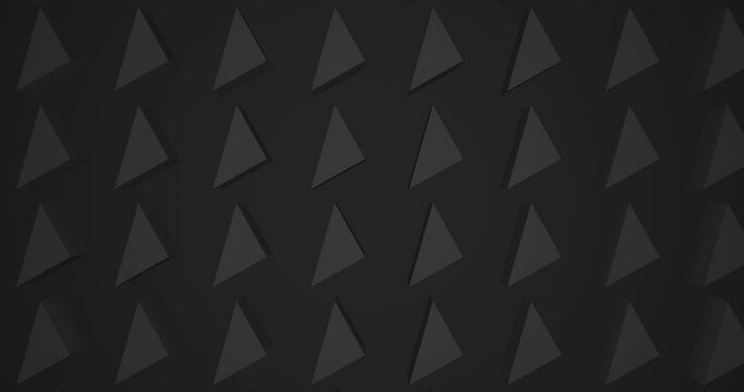 3d render with minimalistic simple dark background with black triangles