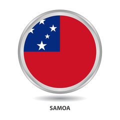 Samoa round flag design is used as badge, button, icon, wall painting