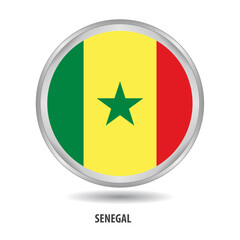 Senegal round flag design is used as badge, button, icon, wall painting