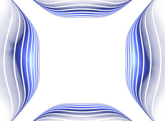 Blue futuristic frame for black technology background. Raster graphics