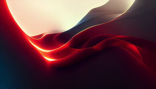 Abstract red and white waves background. Subtle gradients, flow liquid lines. Design element.
