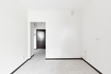 Empty white room without decoration and renovation
