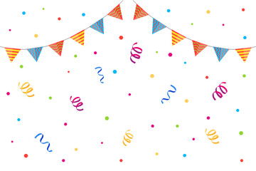 cute party popper confetti set illustration set. confetti isolated, explosion, firecracker, celebration. Vector drawing. Hand drawn style.