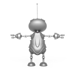 mini bot in t pose on rear view